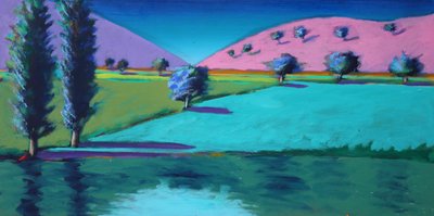 Castlemorton-tó, 2021 (akril, tábla) alkotó: Paul Powis