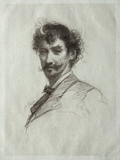 James McNeill Whistler fehér zárral és monoklival. alkotó: Paul Rajon