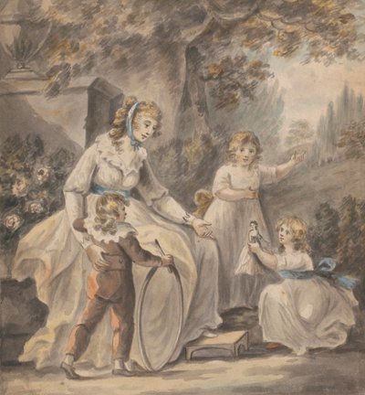Egy nővér három gyermekkel alkotó: Paul Sandby