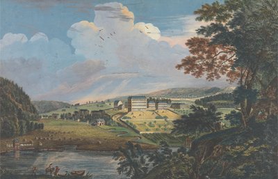 Bethlehem látképe, a nagy morva település Pennsylvania tartományban alkotó: Paul Sandby