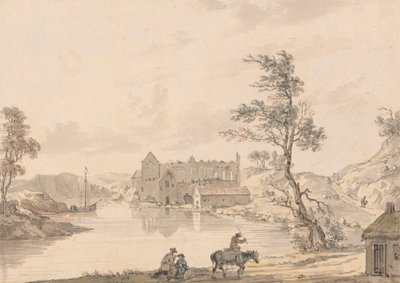 Askeaton apátság Limerick közelében, Írország, a Deel folyón alkotó: Paul Sandby