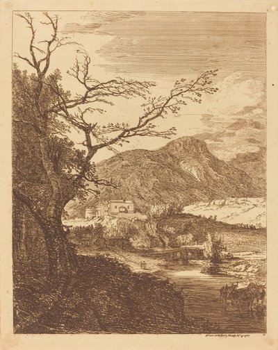 Capriccio Edinburgh kastélyával és Arthur székével alkotó: Paul Sandby