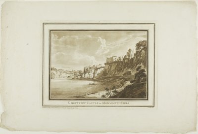 Chepstow kastély Monmouth Shire-ben, a Tizenkét nézetből Aquatintában a Dél-Wales-i helyszínen készített rajzokból alkotó: Paul Sandby