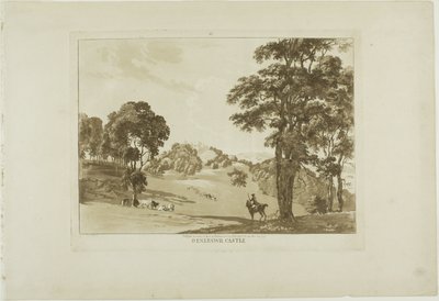 Denefawr Castle, tizenegyedik lemez a Tizenkét walesi látképből alkotó: Paul Sandby