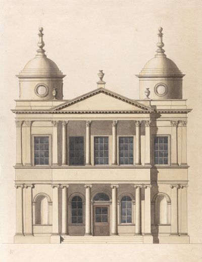 Terv egy templomhoz. A nyugati homlokzat felmérése alkotó: Paul Sandby
