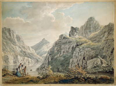 Dolbardarn kastély és Llanberris-tó, 1764 alkotó: Paul Sandby