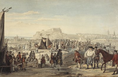 Lóvásár a Bruntsfield Links -en, Edinburgh alkotó: Paul Sandby