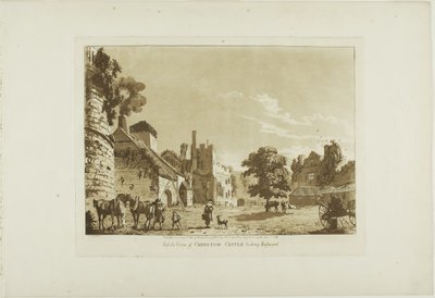 A Chepstow kastély belső nézete kelet felé, ötödik lemez a Twelve Views in Wales (Tizenkét nézet Walesben) című kötetből. alkotó: Paul Sandby