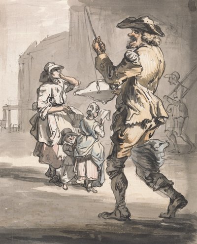 Londoni utcai kiáltások: móka móka hátán alkotó: Paul Sandby