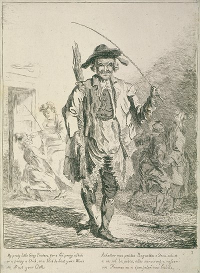 Bot eladó, Cries of London, 1760 alkotó: Paul Sandby