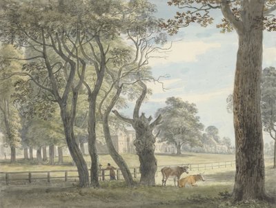 The Gunpowder Magazine, Hyde Park, 1790 körül (akvarell, toll és tinta és zsírkréta grafit felett, papíron) alkotó: Paul Sandby