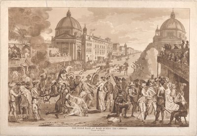 A lóverseny Rómában a karnevál idején alkotó: Paul Sandby