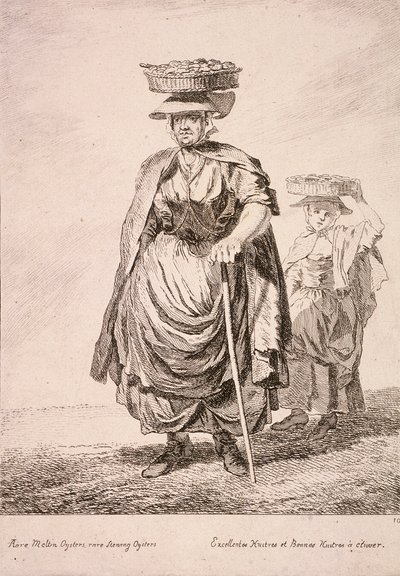 Két osztrigaárus, Cries of London, 1760 alkotó: Paul Sandby