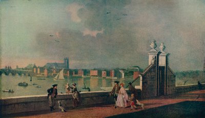 Kilátás a régi Somerset ház teraszáról, 1770 alkotó: Paul Sandby