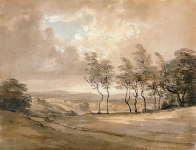 Hampstead Heath kilátása (akvarell papíron) alkotó: Paul Sandby