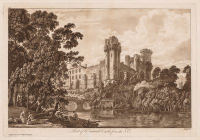 Kilátás a Warwick-kastélyra: a Warwick-kastély része délkeletről alkotó: Paul Sandby