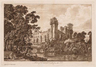 Kilátás a Warwick-kastélyra: A Warwick-kastély része délkeletről, 1776. alkotó: Paul Sandby