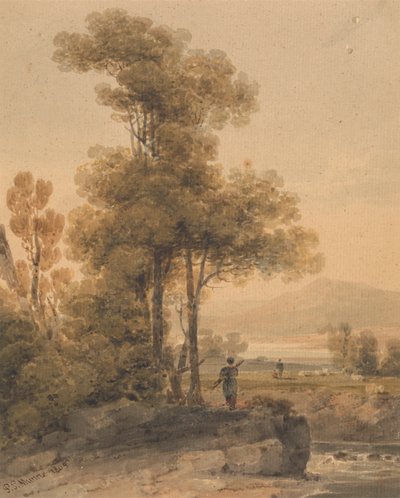 Táj figurákkal, Cromach Water alkotó: Paul Sandby Munn