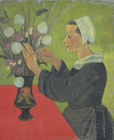 Bretagne-i nő csokorral (Huelgoat) alkotó: Paul Sérusier