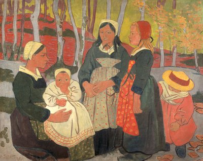 Bretonok Huelgoat erdőjében (olaj, vászon) alkotó: Paul Sérusier