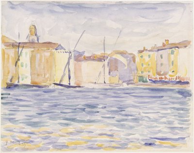 Házak egy déli kikötőhelyen alkotó: Paul Signac