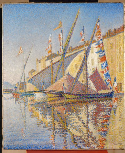 St. Tropez kikötője, Franciaország (olaj, vászon) alkotó: Paul Signac