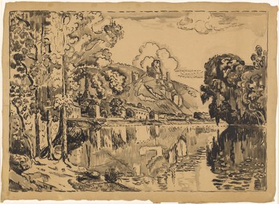 Les Andelys egy nyári reggelen alkotó: Paul Signac