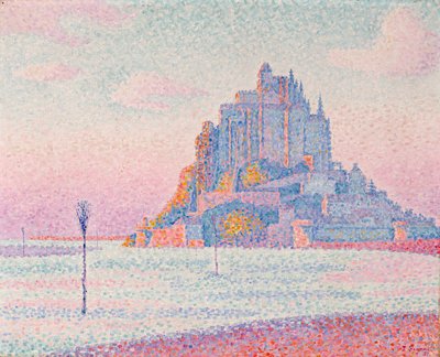 Mont Saint-Michel, lenyugvó nap alkotó: Paul Signac