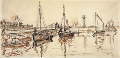 Vitorlás hajók Barfleur kikötőjében alkotó: Paul Signac