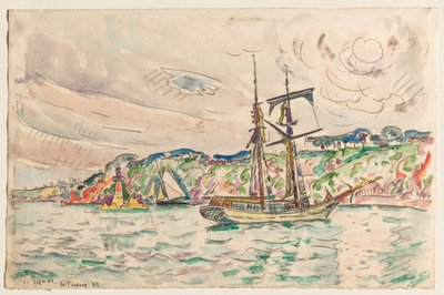 Hajók a Trieux folyó közelében alkotó: Paul Signac