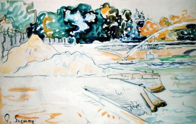 Szajna Párizsban (akvarell, papír) alkotó: Paul Signac