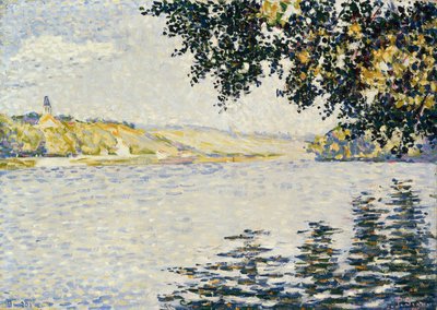Kilátás a Szajnára a Herblay -n alkotó: Paul Signac