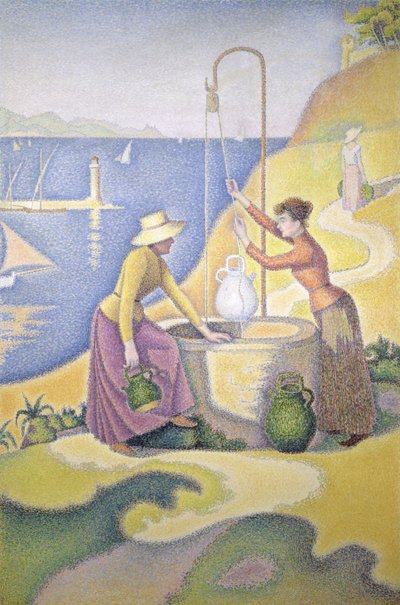 Provence-i fiatal nők a kútnál alkotó: Paul Signac