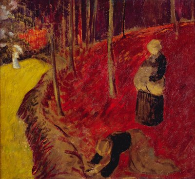 Páfránygyűjtők a Bois d"Amourban a Pont Avennél; Les Ramasseuses de Fougeres au Bois d"Amour a Pont Avennél, 1910 körül alkotó: Paul Sérusier