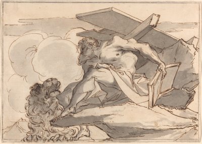 Szent Jeromos a vadonban alkotó: Paul Troger