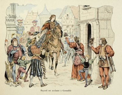 Illusztráció Theodore Cahu „Histoire du chevalier Bayard” című könyvéből, illusztrálta Paul De Semant (1855-1915): Bayard elismerései Grenoble-ban alkotó: Paul de Semant