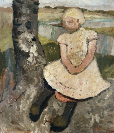 Gyermek ül egy fa alatt; Gyermek ül egy fa alatt, 1905 körül alkotó: Paula Modersohn Becker