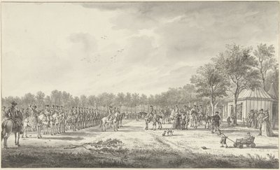 V. Willem herceg revüje a lovasságról a hágai Malievelden, 1770 alkotó: Paulus Constantijn la Fargue