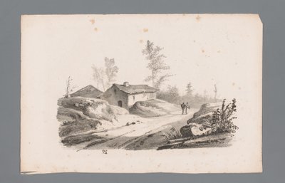 Dombos táj országúttal és házakkal A táj alapelvei (sorozat címe) Principles de paysages (sorozat címe) alkotó: Paulus Lauters