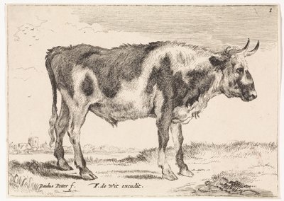foltos ökör Ökörök és tehenek (sorozat címe) alkotó: Paulus Potter (rejected attribution)