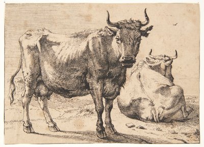 Álló és fekvő tehén alkotó: Paulus Potter