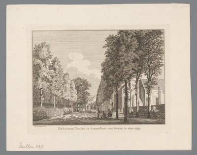 Kilátás a Doelenre Amersfoortban Shooters Doelen Amersfoortban belülről látható. 1759 (cím a tárgyon) alkotó: Paulus van Liender
