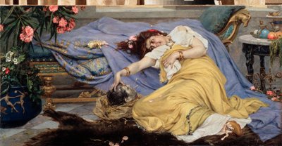 Fulvia (Fulvie Flacca Bambula, 77-40 av J-C) avec la tete de Cicero (Marcus Tullius Cicero alkotó: Pavel Alexandrovich Svedomsky