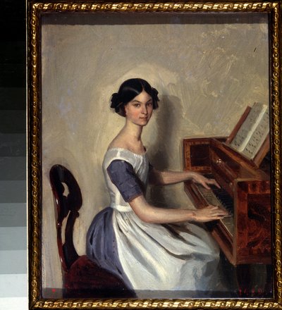 "Nagyezsda Zsdanovics portréja a csembalónál" Pavel Andrejevics Fedotov (1815-1852) festménye 1849-1850 Szentpétervári Állami Orosz Múzeum alkotó: Pavel Andreevich Fedotov