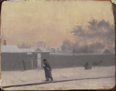 Téli utca a Vasziljevszkij-szigeten, Szentpétervár, 1851 körül alkotó: Pavel Andreevich Fedotov