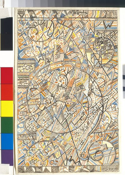 Az univerzum képlete - Pavel Nikolaievich Filonov (1883-1941) munkája, akvarell papíron alkotó: Pawel Nikolajewitsch Filonow