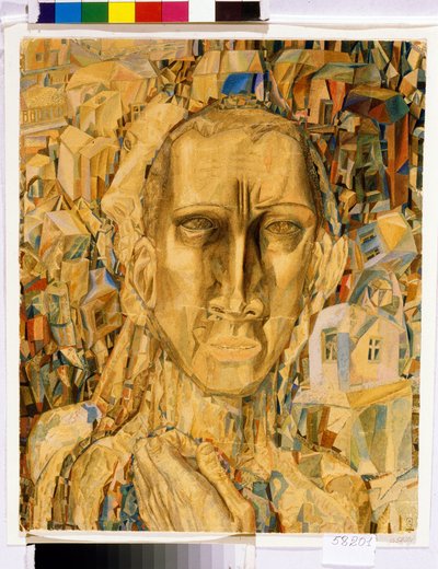 A város győztese. (A város győztese). Pavel Nyikolajevics Filonov (1883-1941) munkája, akvarell kartonra alkotó: Pawel Nikolajewitsch Filonow