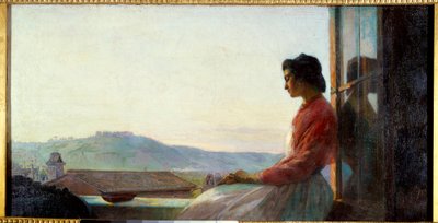 Jovanina az ablaktámaszon ül. Pavel Chistiakov (1832-1919) festménye alkotó: Pavel Petrovich Chistyakov