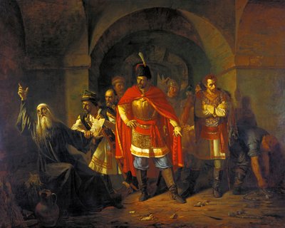 Hermogenes pátriárka, aki megtagadja a lengyelek megáldását, 1860. alkotó: Pavel Petrovich Chistyakov