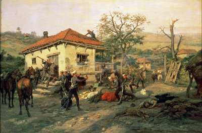 Jelenet az 1876-77-es orosz-török háborúból alkotó: Pawel Kowalewsky